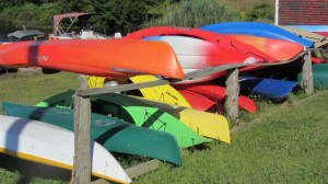 Colorful kayaks